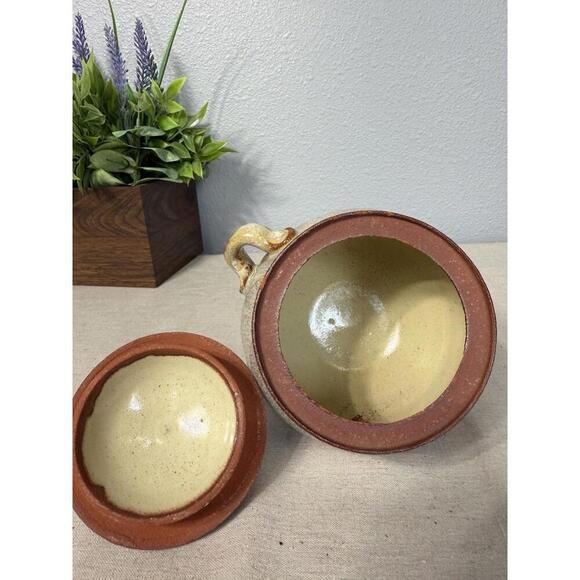 ARTIST SIGNED MULTI COLOR STUDIO POTTERY POT WITH LID - Picture 7 of 9